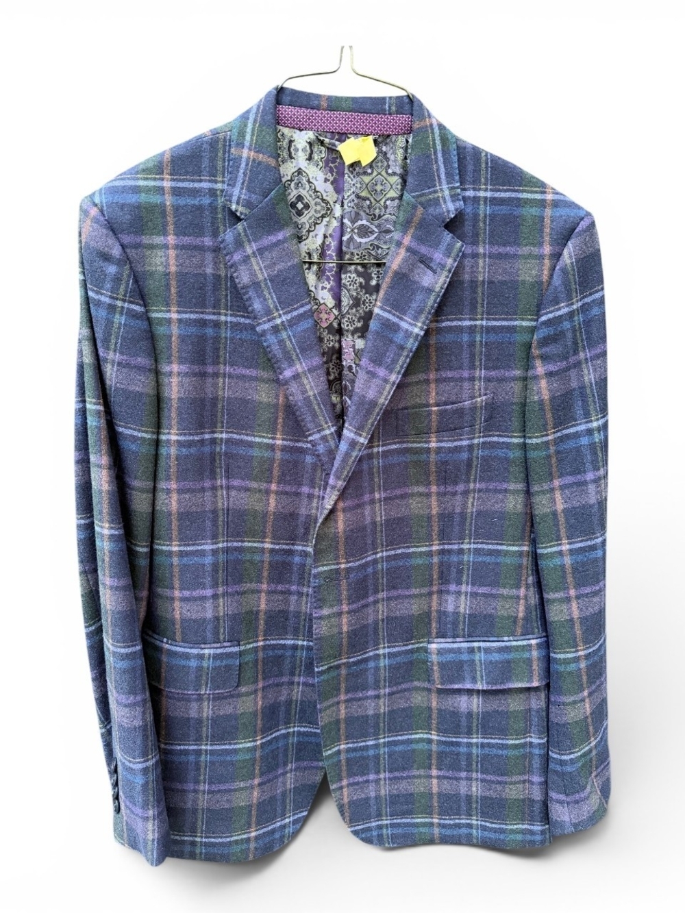 Etro Plaid Sport Coat in Purple and Blue Tones